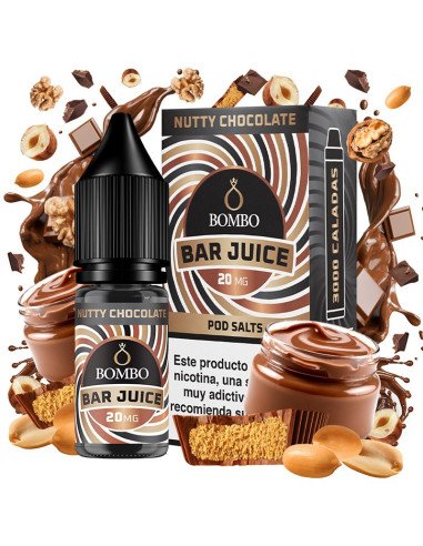 Nutty Chocolate Bar Juice Bombo Sales Nicotina 10ml – Vapesence.es